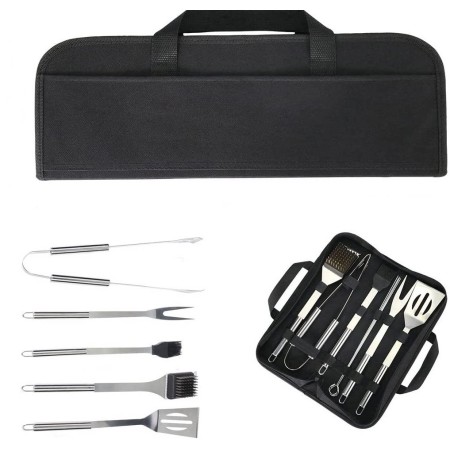 Kit barbecue set 20 pezzi in acciaio inossidabile griglia esterno bbq con borsa