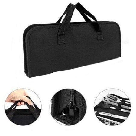 Kit barbecue set 20 pezzi in acciaio inossidabile griglia esterno bbq con borsa