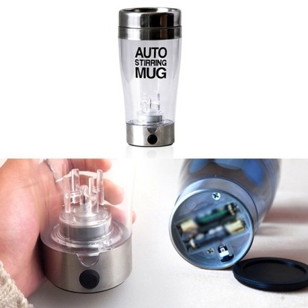 Tazza self mixing cup in alluminio automescolante miscela caffè latte 350ml mug