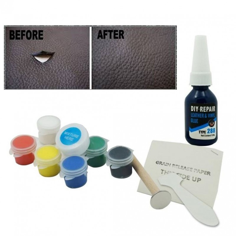 Kit riparazione restauro pelle vinile cappotti sedili borse sedie da ufficio