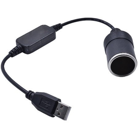 Convertitore con connettore USB maschio da 5V a presa accendisigari femmina 12V