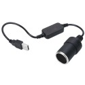 Convertitore con connettore USB maschio da 5V a presa accendisigari femmina 12V