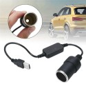 Convertitore con connettore USB maschio da 5V a presa accendisigari femmina 12V