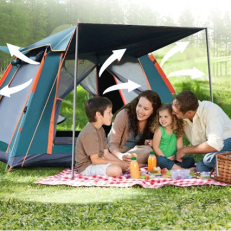 Tenda da campeggio 4 5 posti persone impermeabile automatica Anti-UV zanzariera