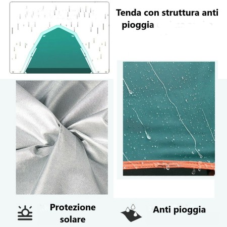 Tenda da campeggio 2 posti persone impermeabile automatica sacca singola pop-up