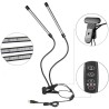 Hongu Lampada Piante coltivazione 2 Teste 360° Flessibile Timer Aut...
