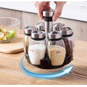 Portaspezie Girevole 360° Con 6 Barattoli Tappi Spargispezie organizer spezie
