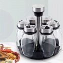 Portaspezie Girevole 360° Con 6 Barattoli Tappi Spargispezie organizer spezie