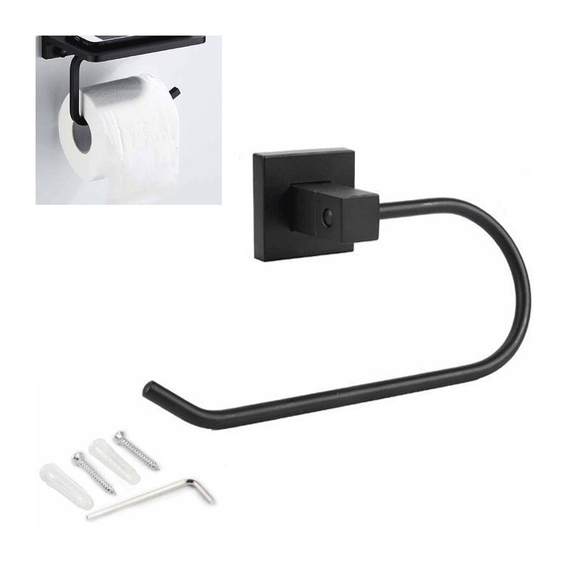 PORTA ROTOLO CARTA IGIENICA ASCIUGAMANO SUPPORTO BAGNO ACCIAIO PARETE ACCESSORI