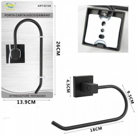 PORTA ROTOLO CARTA IGIENICA ASCIUGAMANO SUPPORTO BAGNO ACCIAIO PARETE ACCESSORI