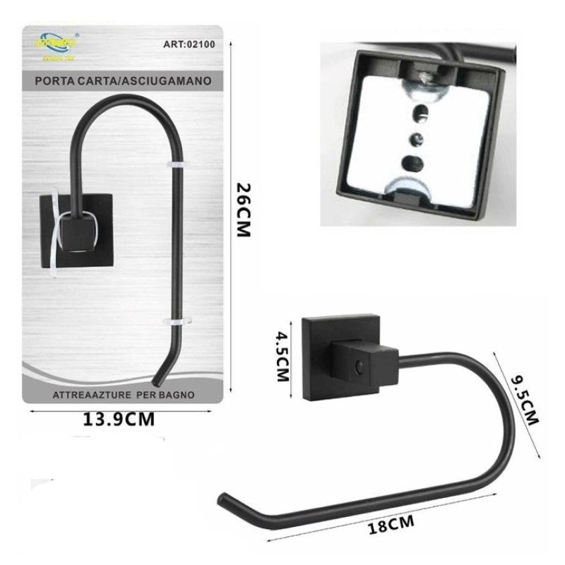 Driwei PORTA ROTOLO CARTA IGIENICA ASCIUGAMANO SUPPORTO BAGNO ACCIA...