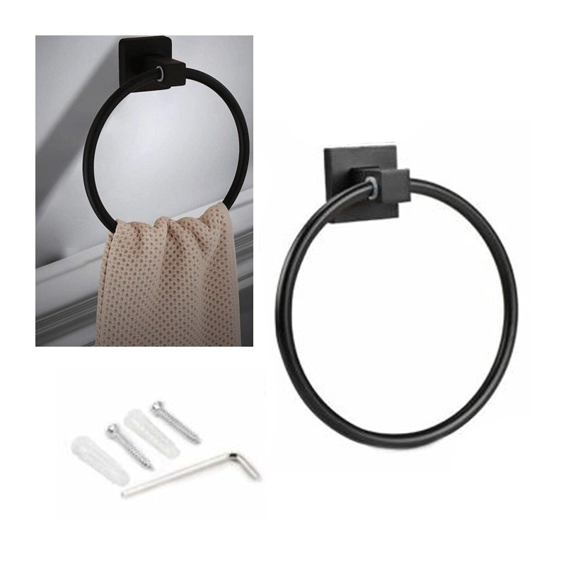 Anello Porta Asciugamano Asciugamani Ospite accessori appendi muro parete nero