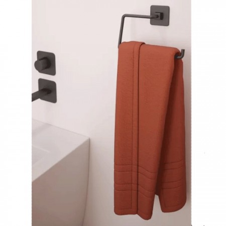 Porta Asciugamano Asciugamani Quadrato Ospite accessori appendi muro parete nero