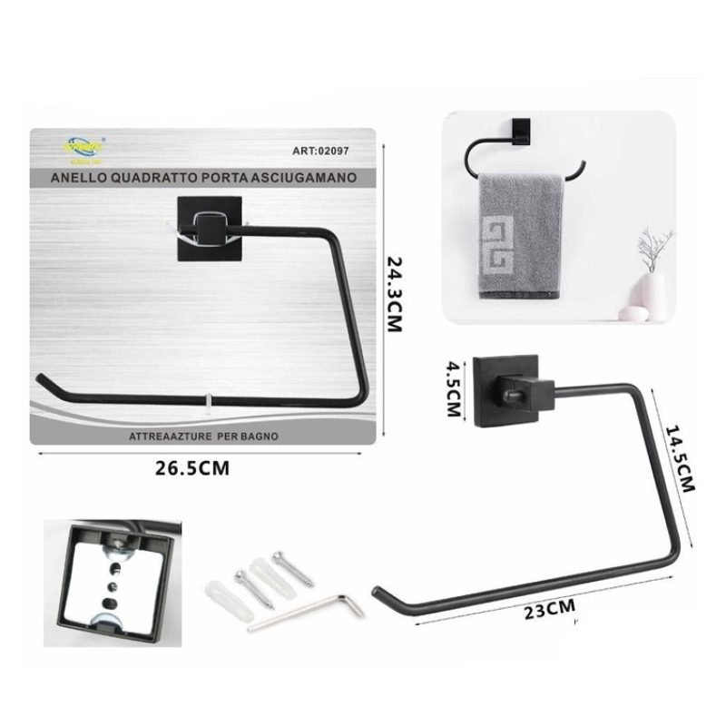 DRIWEI Porta Asciugamano Asciugamani Quadrato Ospite accessori appe...