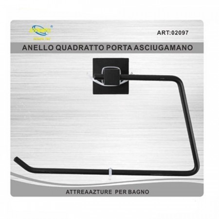 Porta Asciugamano Asciugamani Quadrato Ospite accessori appendi muro parete nero