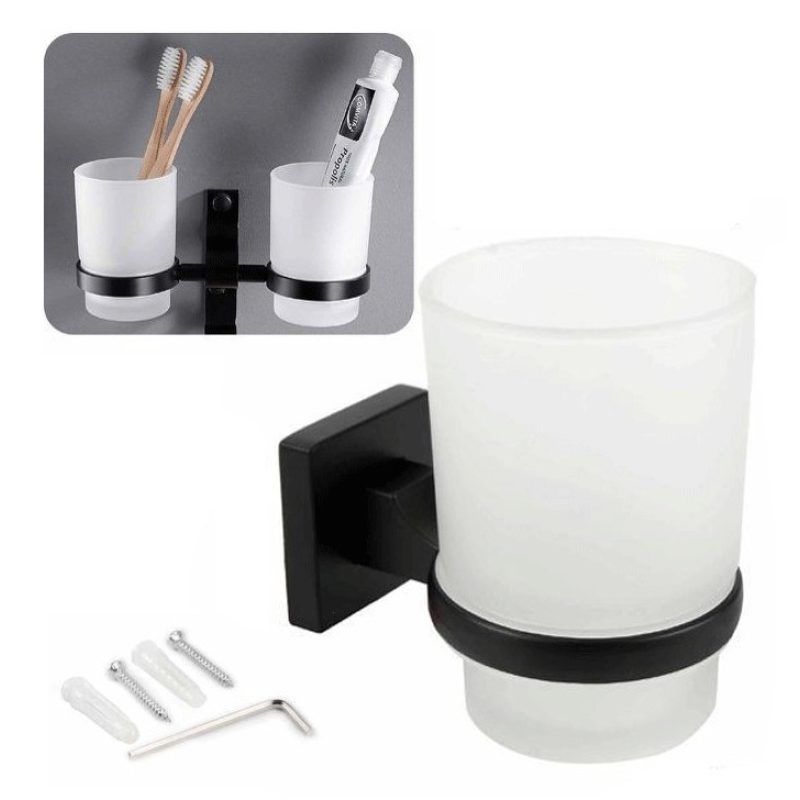 DRIWEI BICCHIERE CON SUPPORTO BAGNO PORTA SPAZZOLINO DENTI MURO CAS...