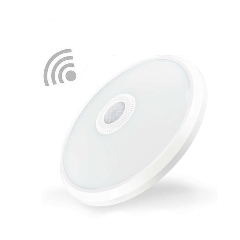 PLAFONIERA LED SOFFITTO ROTONDA 15W LUCE FREDDA SENSORE MOVIMENTO INFRAROSSI 174