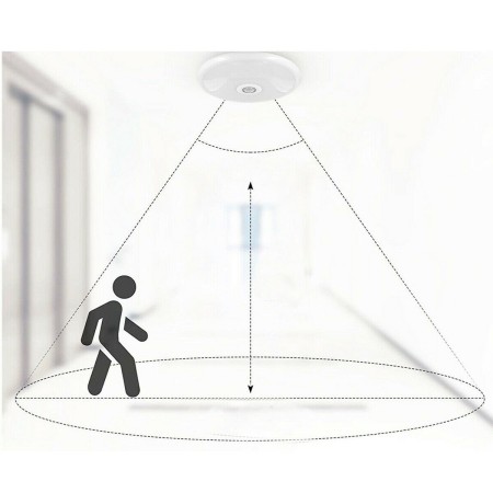 PLAFONIERA LED SOFFITTO ROTONDA 15W LUCE FREDDA SENSORE MOVIMENTO INFRAROSSI 174