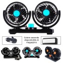 Doppio ventilatore regolabile per auto camion camper furgone 12V 24V