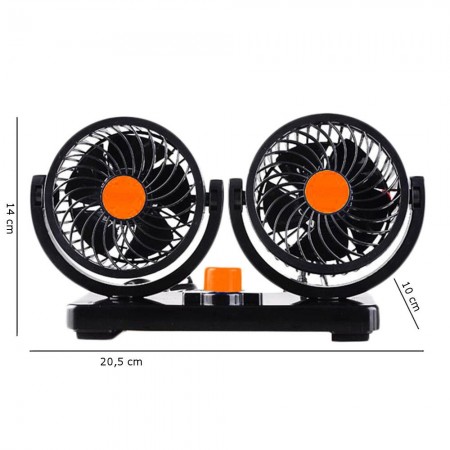 Doppio ventilatore regolabile per auto camion camper furgone 12V 24V
