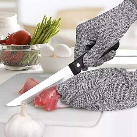 2x Guanti antitaglio lavoro anti taglio lame sicurezza protezione resistenti cucina