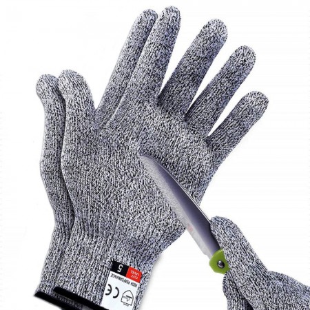 2x Guanti antitaglio lavoro anti taglio lame sicurezza protezione resistenti cucina