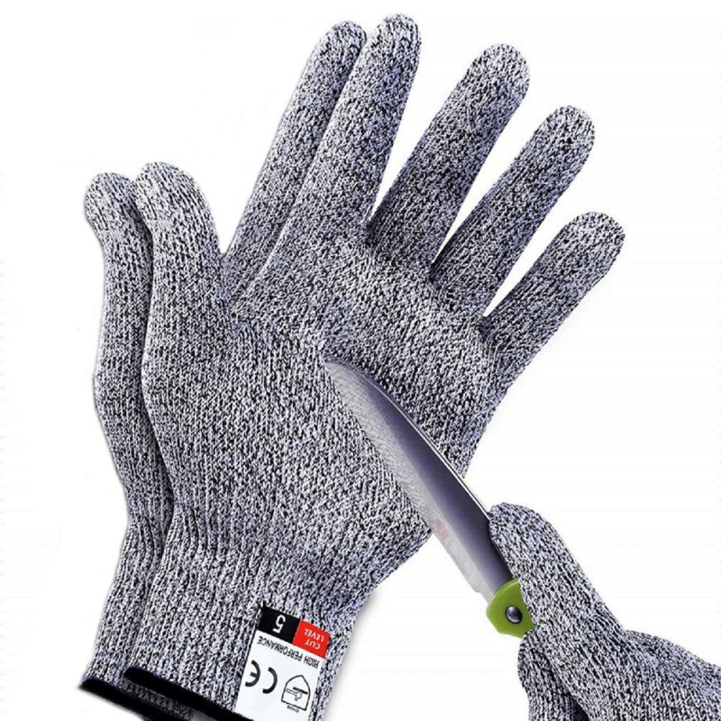 2x Guanti antitaglio lavoro anti taglio lame sicurezza protezione resistenti cucina