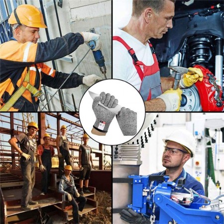 2x Guanti antitaglio lavoro anti taglio lame sicurezza protezione resistenti cucina