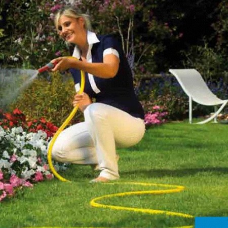 TUBO 5/8" ACQUA IRRIGAZIONE PER GIARDINO 3 STRATI GIALLO 20 METRI ACCESSORI
