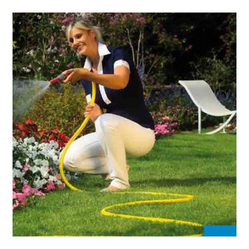 TUBO 5/8" ACQUA IRRIGAZIONE PER GIARDINO 3 STRATI GIALLO 20 METRI A...