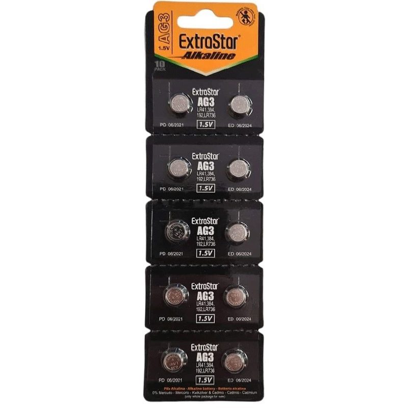 ExtraStar 40 PILE BATTERIE A BOTTONE AG3 1,5v LR41 LR736 384 192 39...