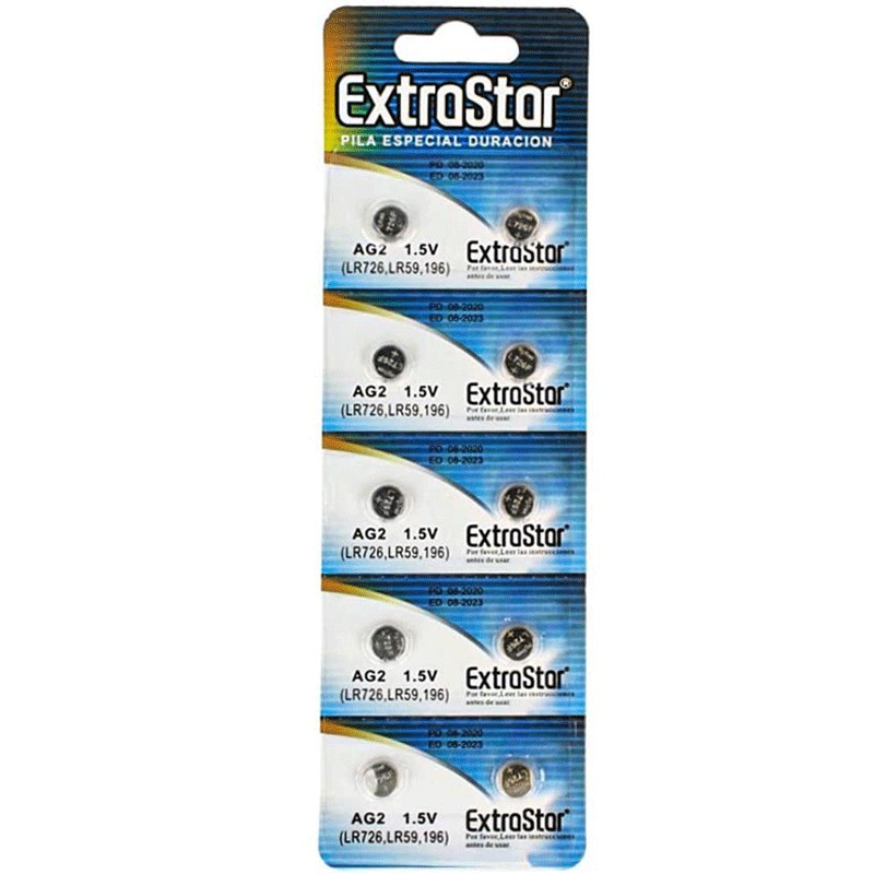 ExtraStar 40 PILE BATTERIE A BOTTONE AG2 1,5v LR726 396A SR726 SR59...