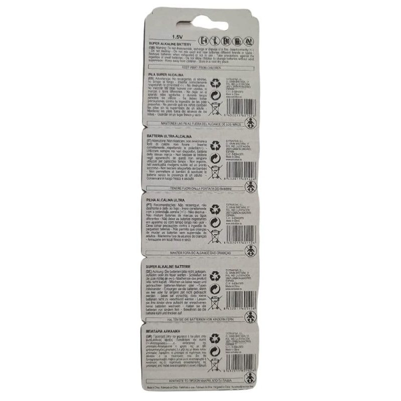 ExtraStar 40 PILE BATTERIE A BOTTONE AG5 1,5v SR48 SR754 SG5 LR754 ...