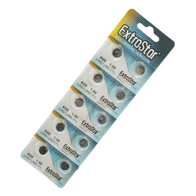 ExtraStar 40 PILE BATTERIE A BOTTONE AG6 1,5v 371A SR69 LR921 SG6 L...