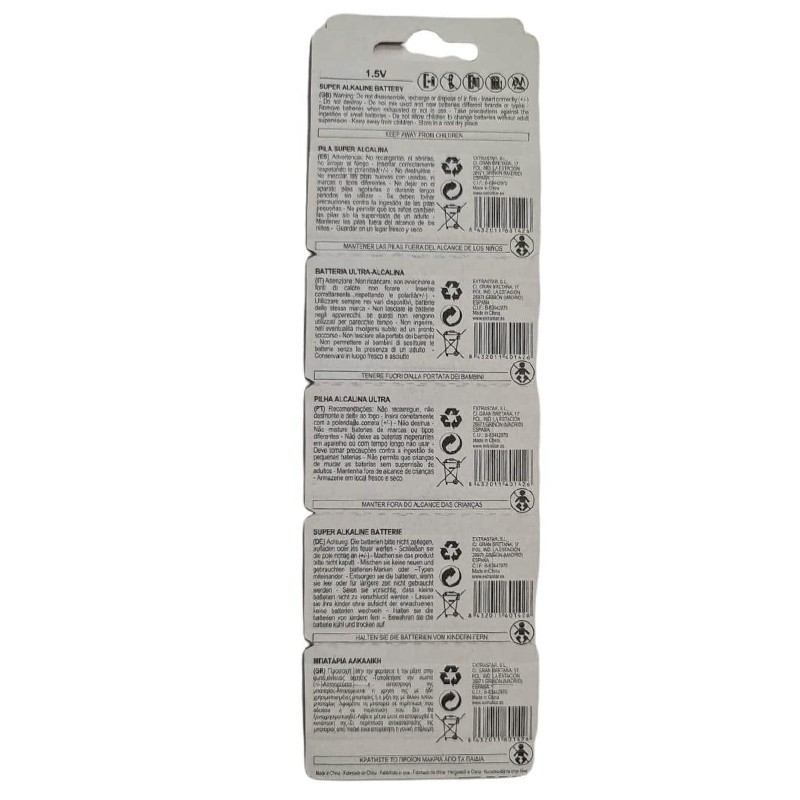 ExtraStar 40 PILE BATTERIE A BOTTONE AG12 1,5v SR43 LR1142 SR1142 3...