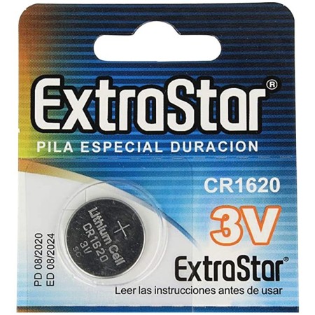 20X BATTERIE A BOTTONE PILE CR1620 3V LITIO EXTRASTAR CR 1620 PILA BATTERIA