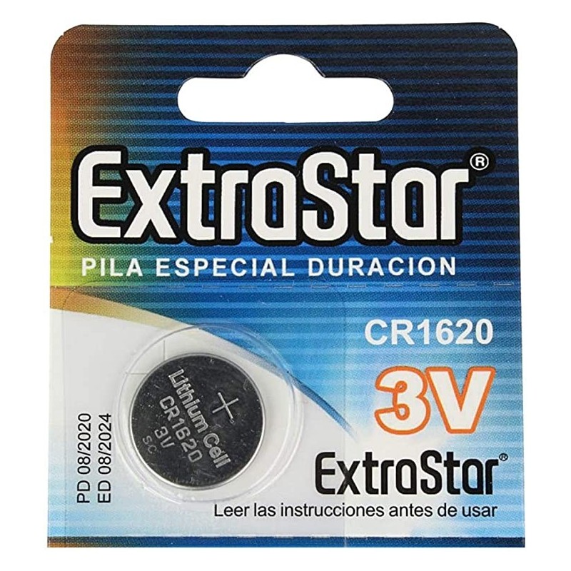 20X BATTERIE A BOTTONE PILE CR1620 3V LITIO EXTRASTAR CR 1620 PILA ...