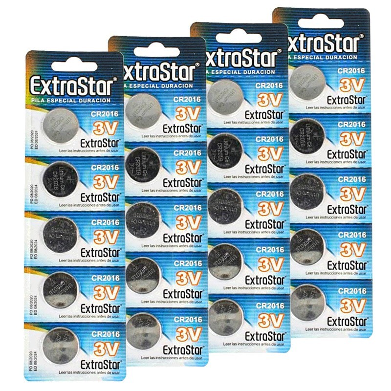 ExtraStar 20x BATTERIE A BOTTONE CR2016 LITIO 3 V PILE CR DL BR ECR...