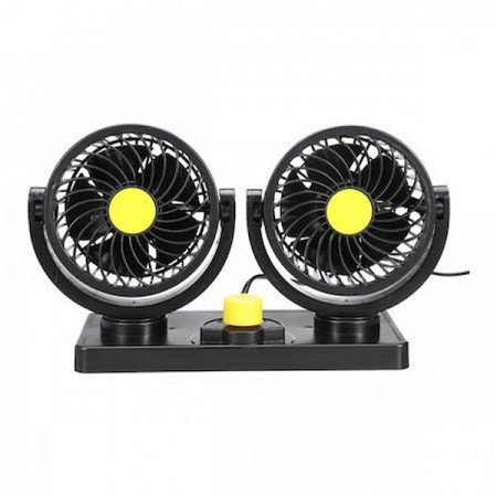 DOPPIO VENTILATORE PER AUTO CAMION CAMPER FURGONE 12V REGOLABILE ARIA FRESCA
