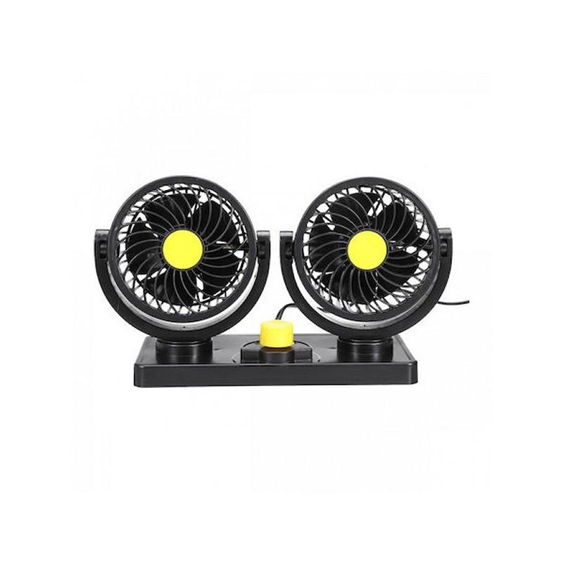 DOPPIO VENTILATORE PER AUTO CAMION CAMPER FURGONE 12V REGOLABILE ARIA FRESCA