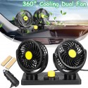 DOPPIO VENTILATORE PER AUTO CAMION CAMPER FURGONE 12V REGOLABILE ARIA FRESCA