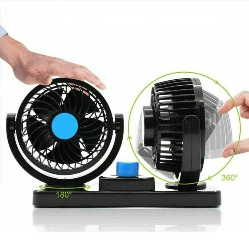 Andowl DOPPIO VENTILATORE PER AUTO CAMION CAMPER FURGONE 12V REGOLA...