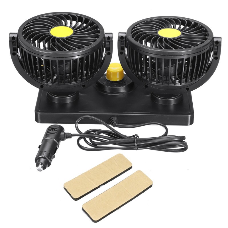 Andowl DOPPIO VENTILATORE PER AUTO CAMION CAMPER FURGONE 12V REGOLA...