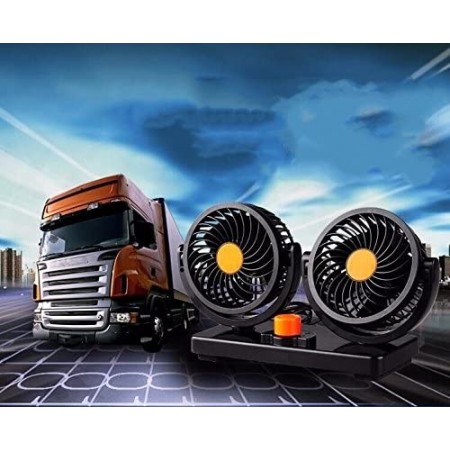 DOPPIO VENTILATORE PER AUTO CAMION CAMPER FURGONE 12V REGOLABILE ARIA FRESCA