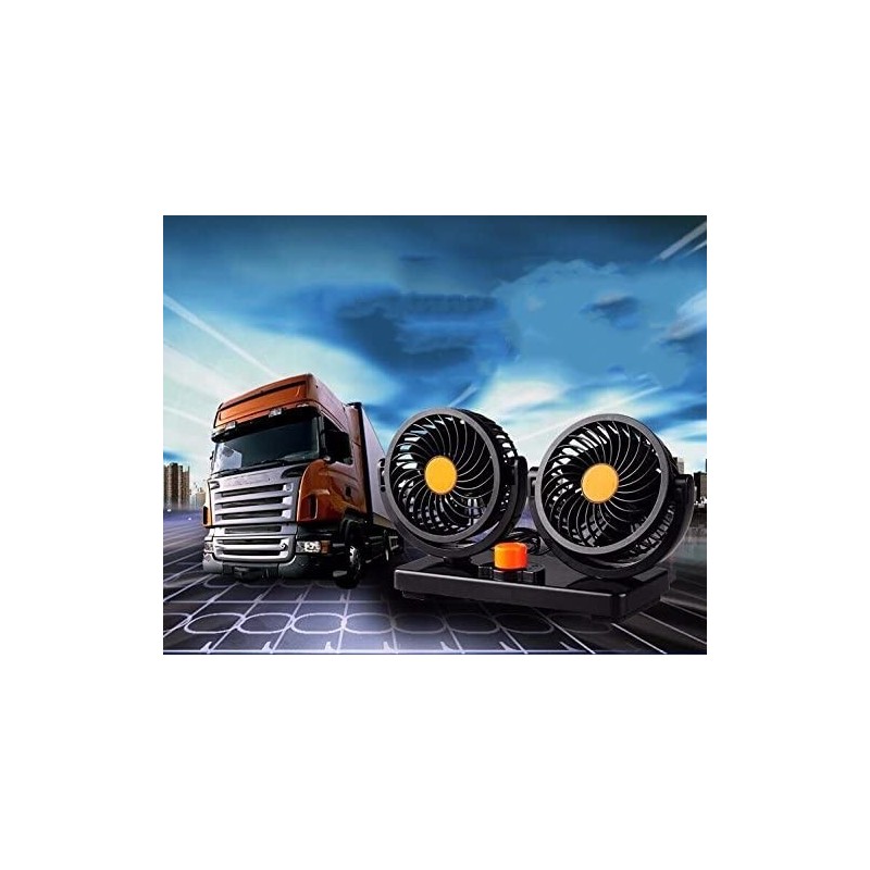 Andowl DOPPIO VENTILATORE PER AUTO CAMION CAMPER FURGONE 12V REGOLA...