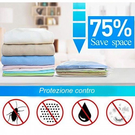 6x sacchi sacchetti salvaspazio armadio sottovuoto 40x50cm coperte abiti vestiti