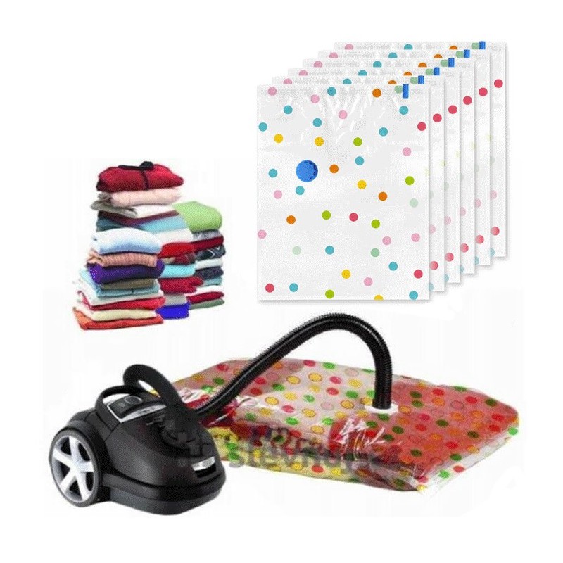 6 sacchi sacchetti salvaspazio armadio sottovuoto 70x120cm coperte abiti vestiti