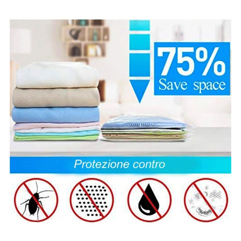 WeHome 6 sacchi sacchetti salvaspazio armadio sottovuoto 80x130cm c...