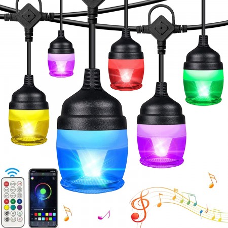 Catena luminosa luci esterni a LED RGB 14 lampadine impermeabile wifi stringa