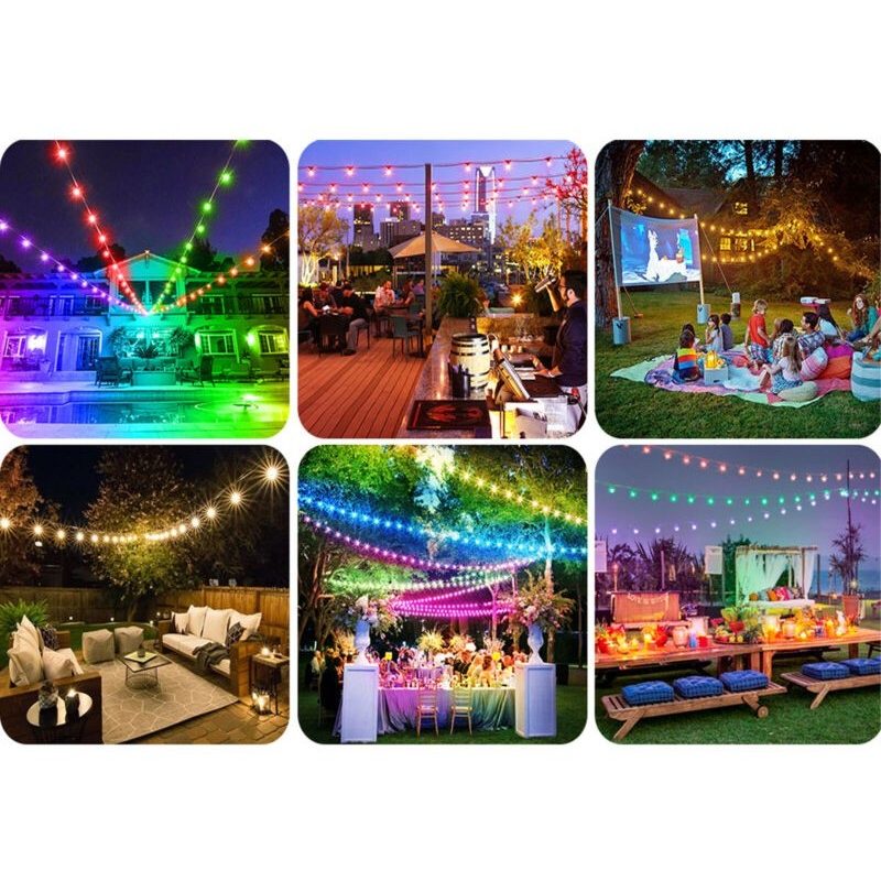 DRIWEI Catena luminosa luci esterni a LED RGB 14 lampadine impermea...